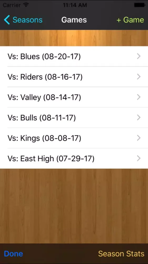 Zrzuty ekranu Basketball Stats Tracker Touch