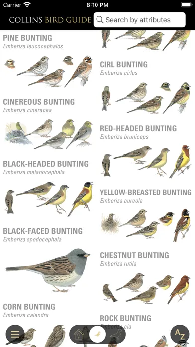 Capturas de tela do Collins Bird Guide