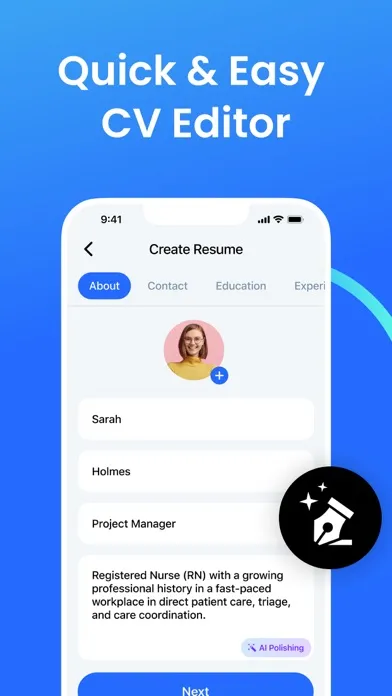 Tangkapan skrin Resume Guru: Smart CV Builder