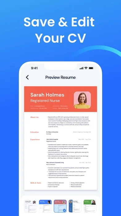Tangkapan skrin Resume Guru: Smart CV Builder