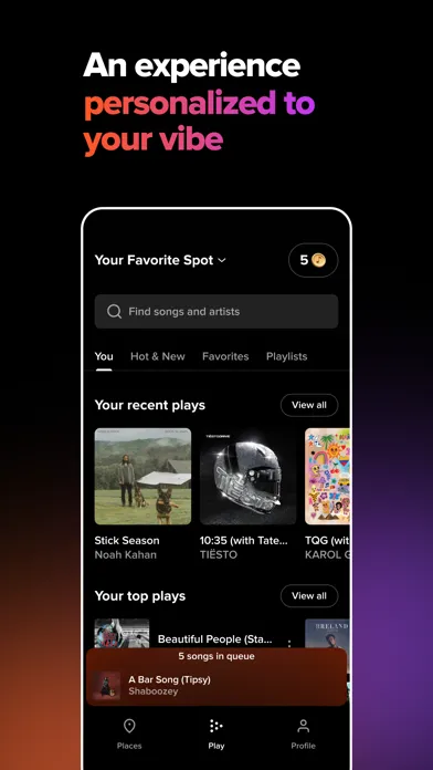 Tangkapan skrin TouchTunes: Control Bar Music
