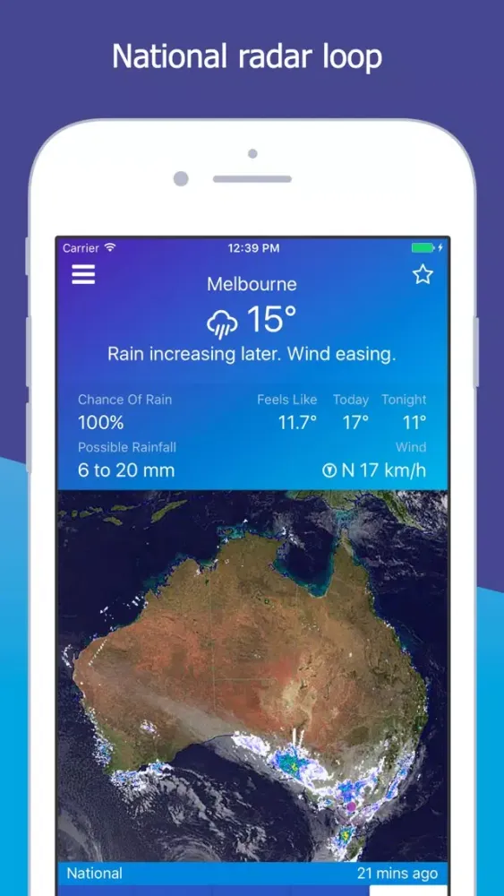 Capturas de pantalla de AUS Rain Radar - Bom radar