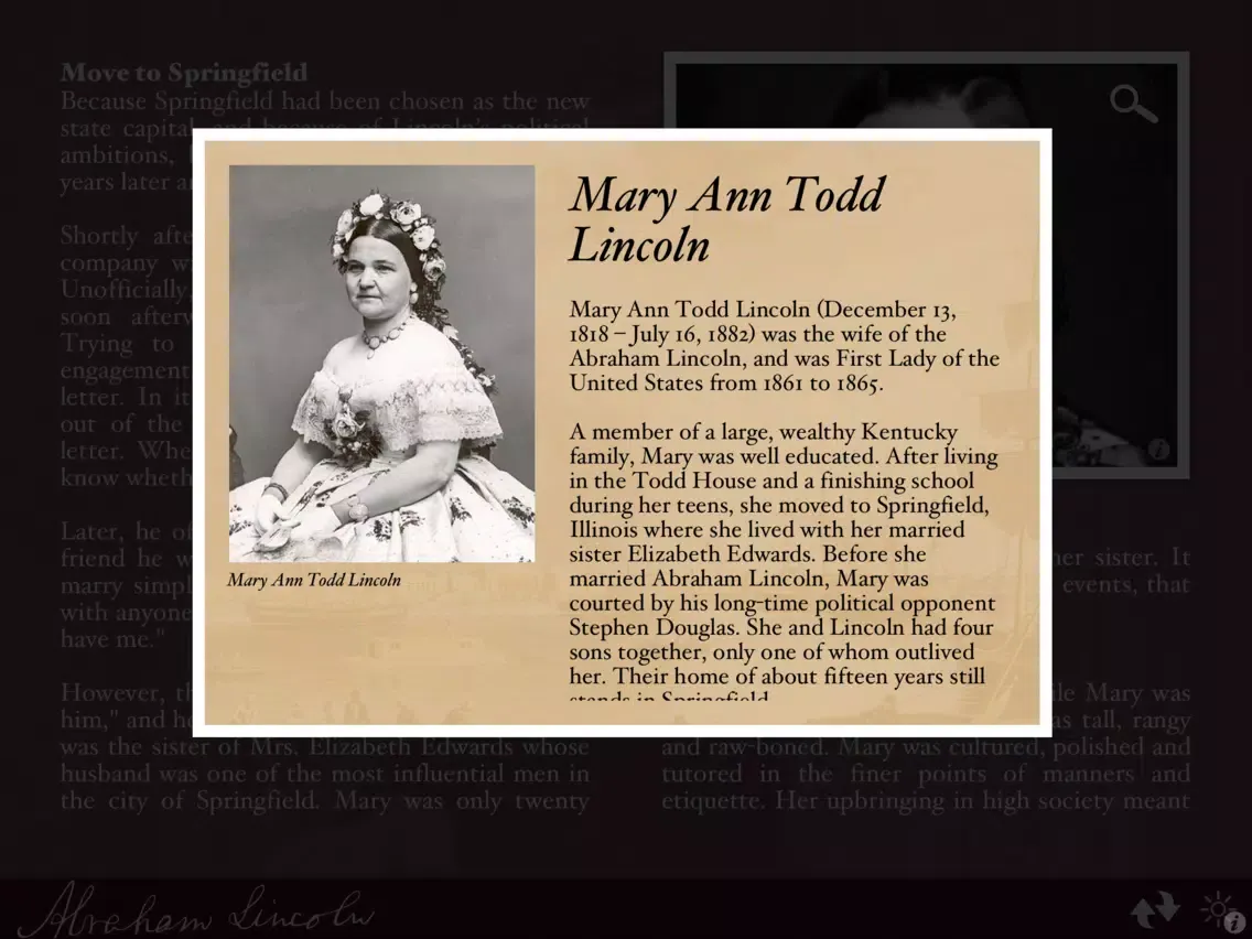 Abraham Lincoln Interactive Biography iPad  Screenshots