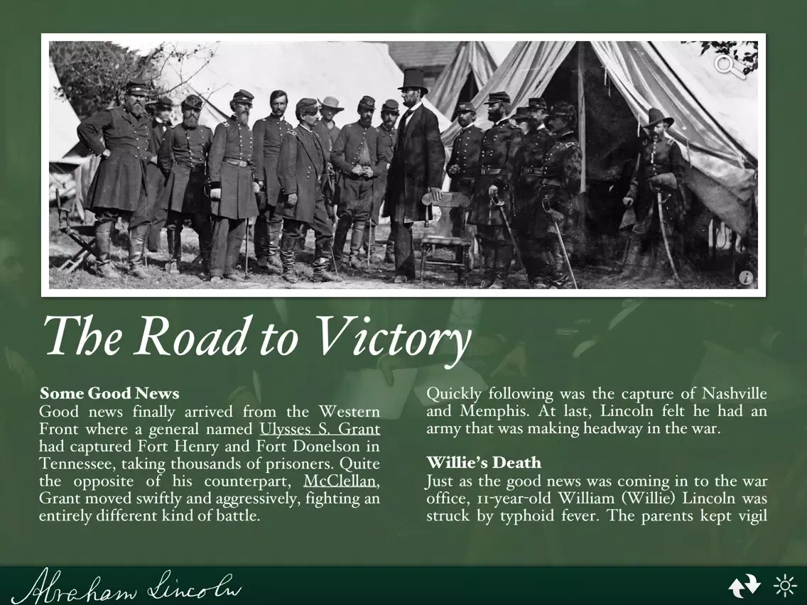 Abraham Lincoln Interactive Biography iPad  Screenshots