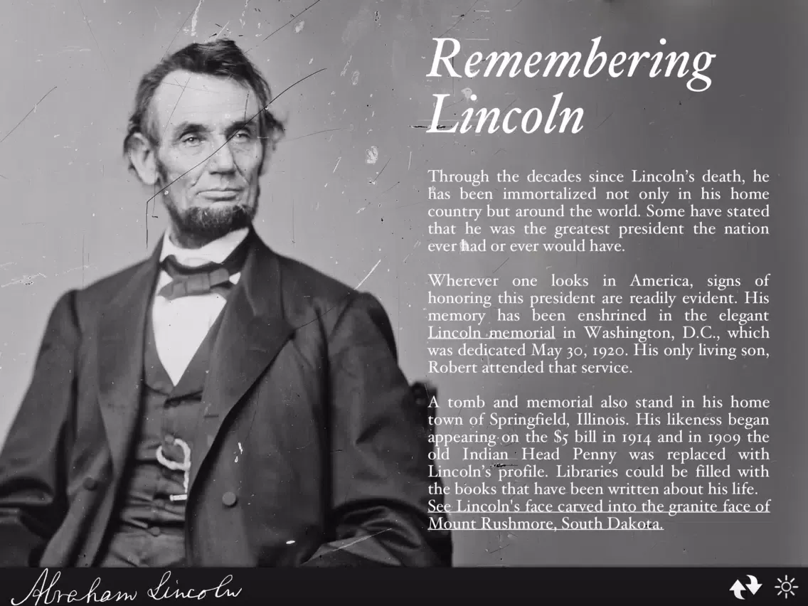 Abraham Lincoln Interactive Biography iPad  Screenshots