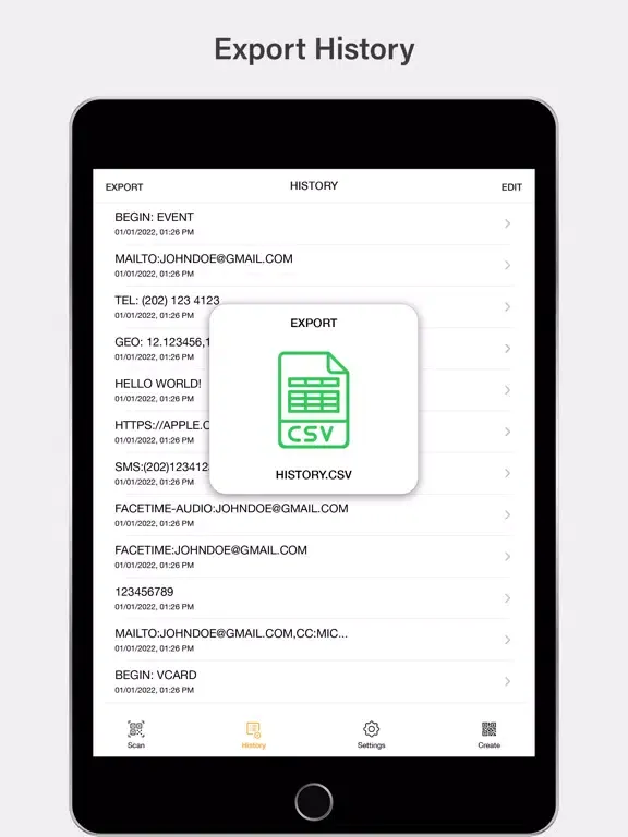 Barcode Scanner,QR Code Reader iPad  스크린샷