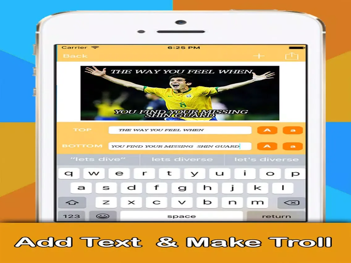 Meme Creator for Euro 2016 - Make your own meme with Top Superstar Soccer Player.s iPad 应用截图