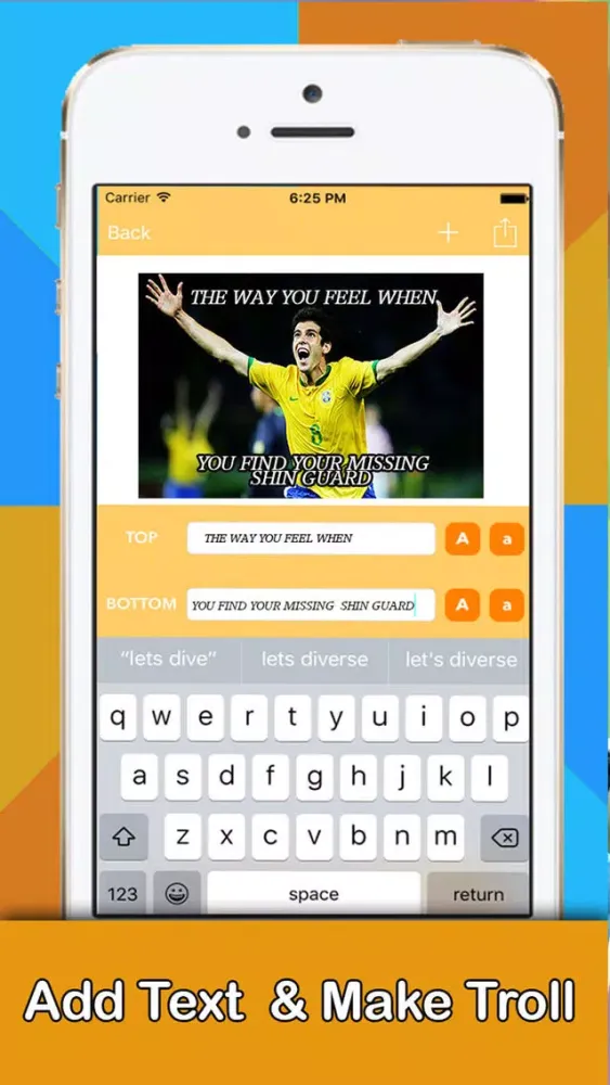 Meme Creator for Euro 2016 - Make your own meme with Top Superstar Soccer Player.s应用截图