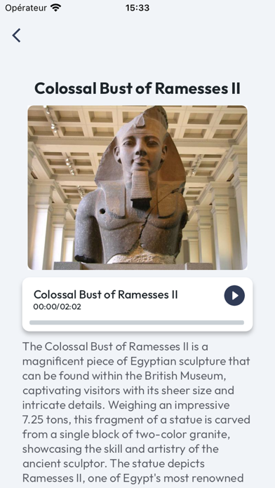 Captures d'écran de British Museum Guided Tours