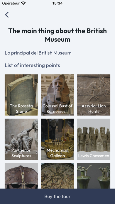 Captures d'écran de British Museum Guided Tours