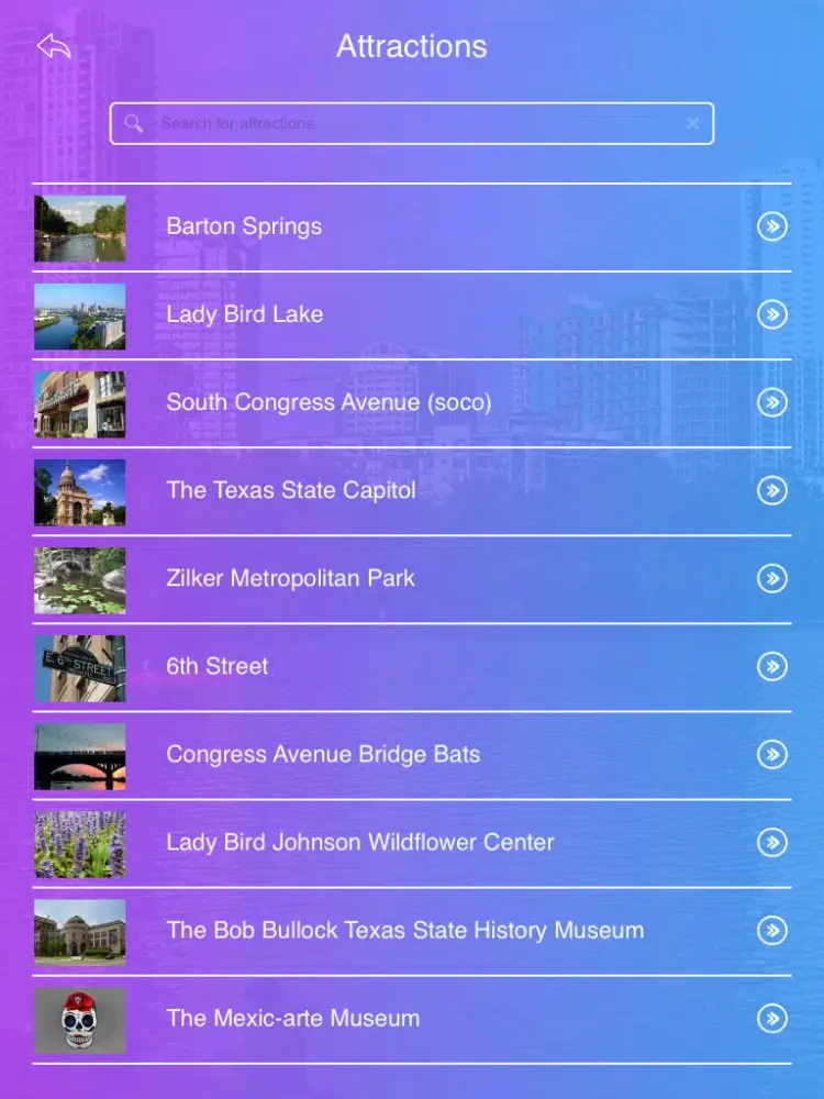 Austin Tourist Guide iPad  Screenshots