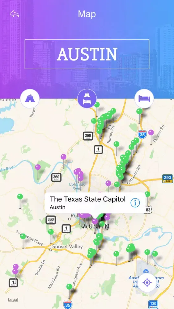 Austin Tourist Guide Screenshots