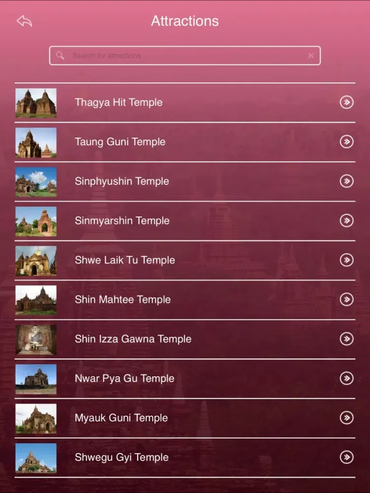 ภาพหน้าจอของ Bagan Temples Travel Guide iPad 