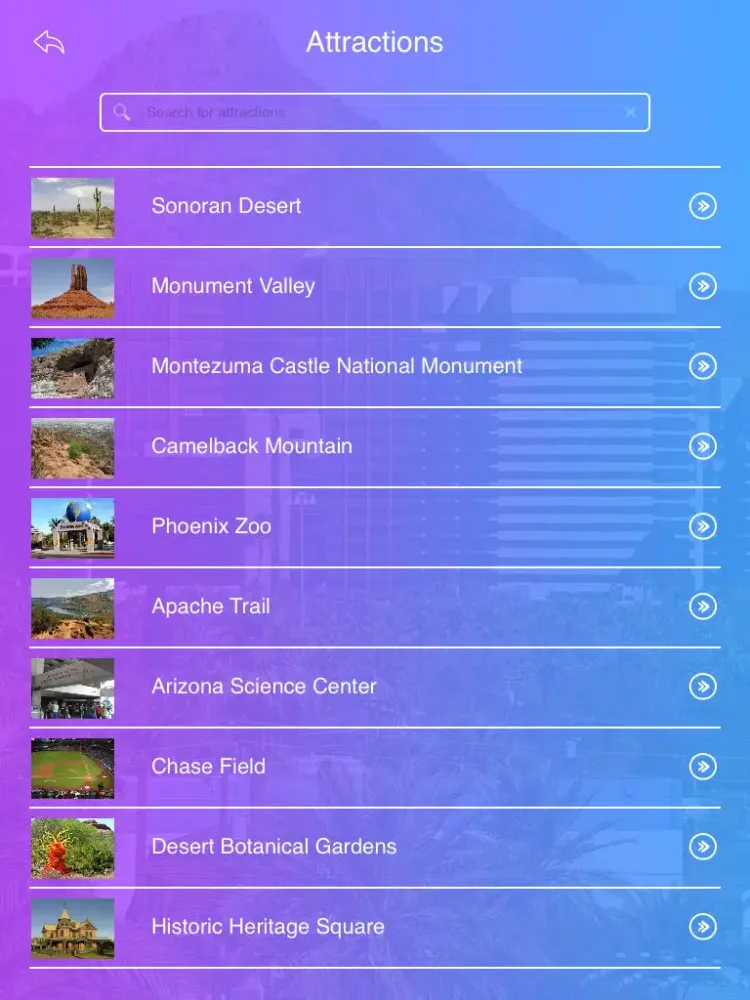 ภาพหน้าจอของ Phoenix Tourist Guide iPad 