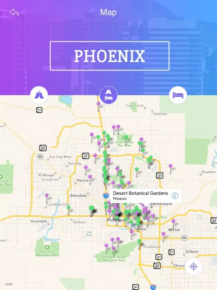 ภาพหน้าจอของ Phoenix Tourist Guide iPad 