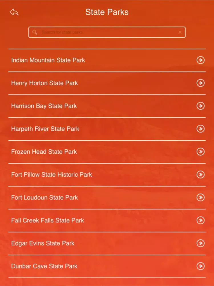 Tennessee State Parks & Trails iPad  スクリーンショット