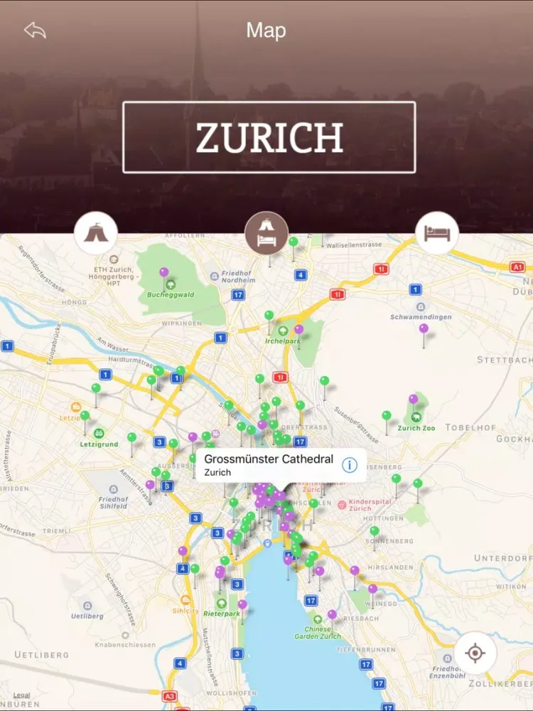 تصاویر Zurich Tourism Guide iPad 