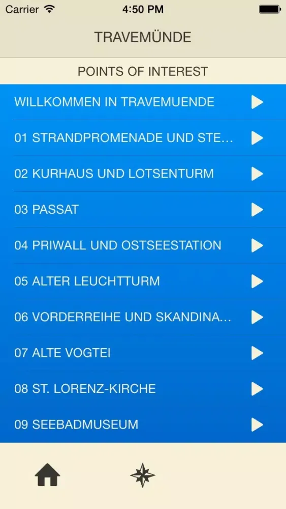 Tangkapan skrin iTour Travemünde Deutsch