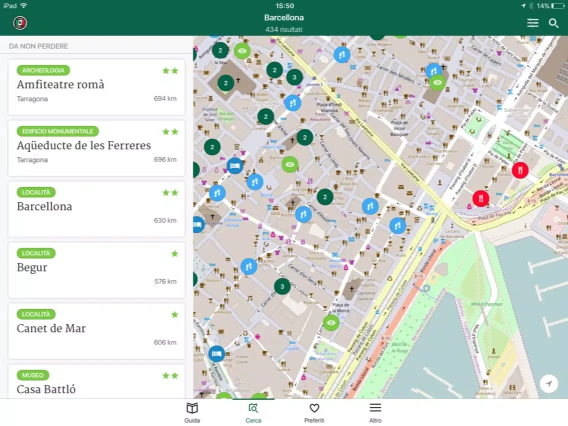 Barcellona Guida Verde Touring iPad  Screenshots