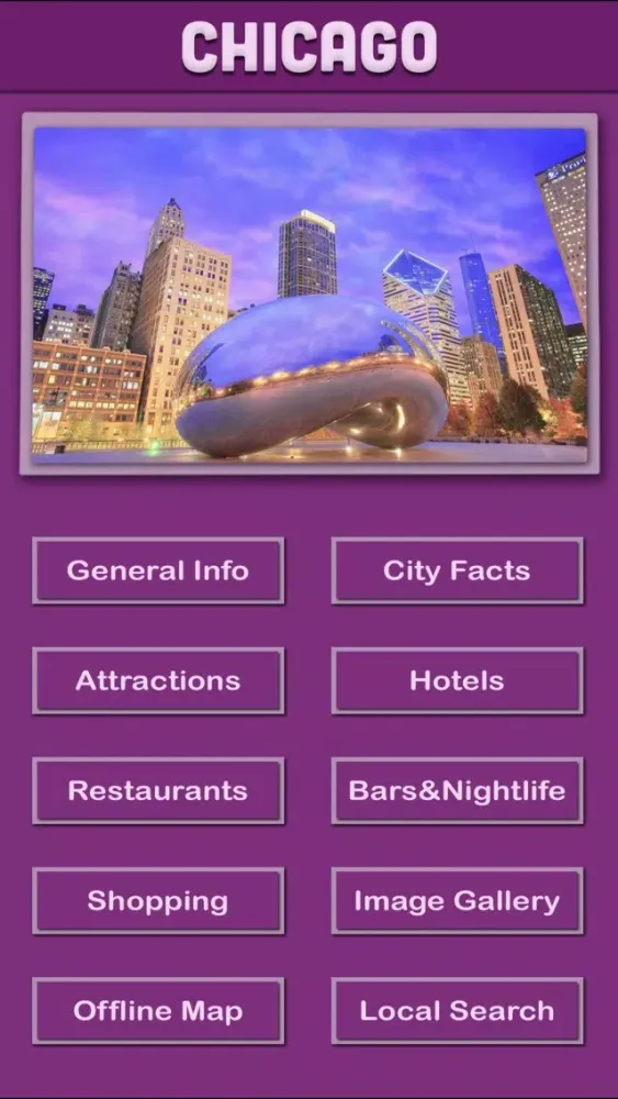 Capturas de tela do Chicago Offline Map Tourism Guide