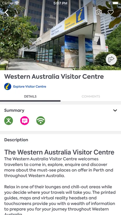 Zrzuty ekranu Australian Visitor Centres
