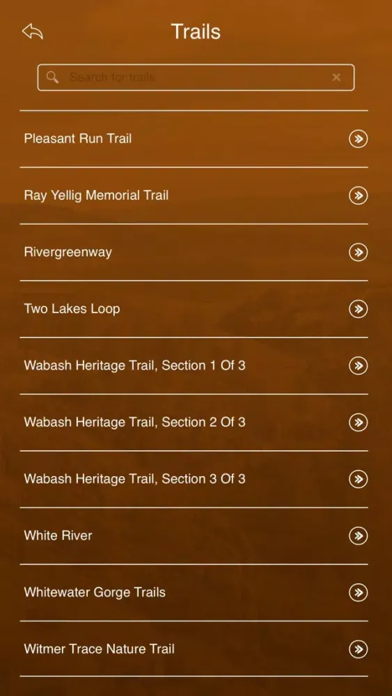 Ảnh chụp màn hình của Indiana Trails