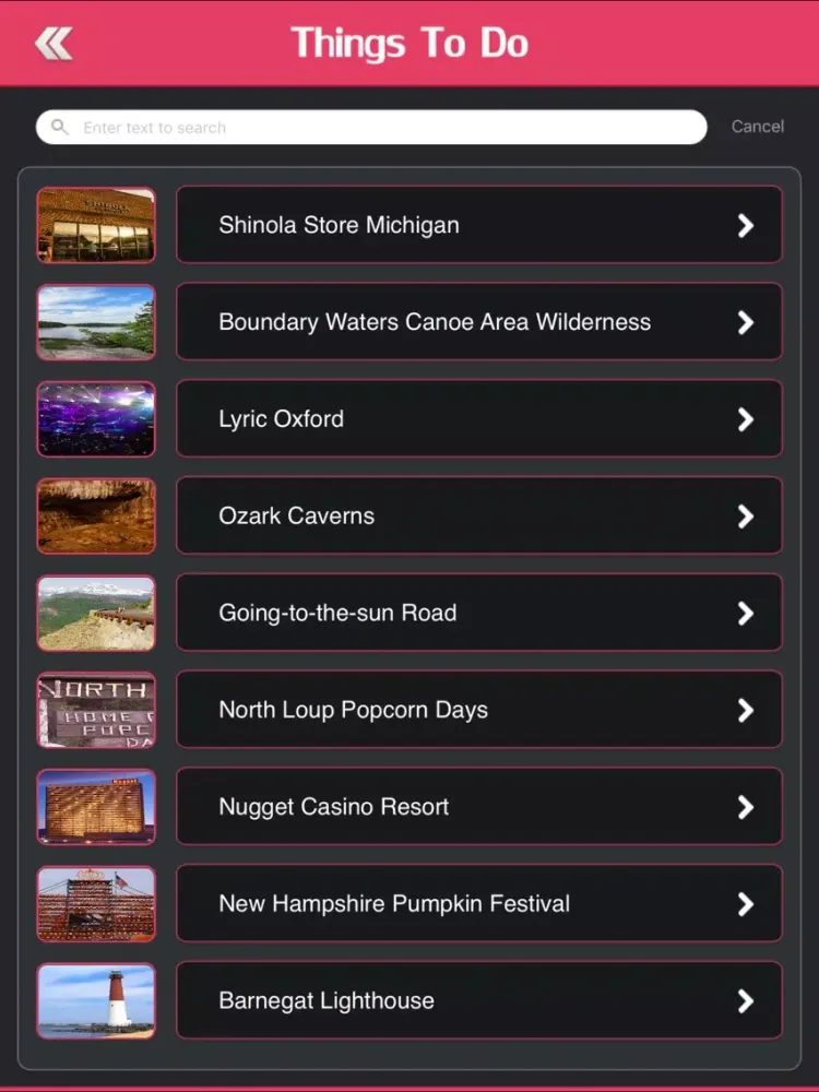 ภาพหน้าจอของ The Best Free Thing To Do In Each U.S. State iPad 