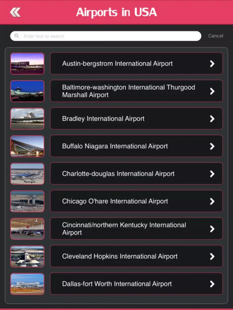 Screenshot di USA Airports iPad 