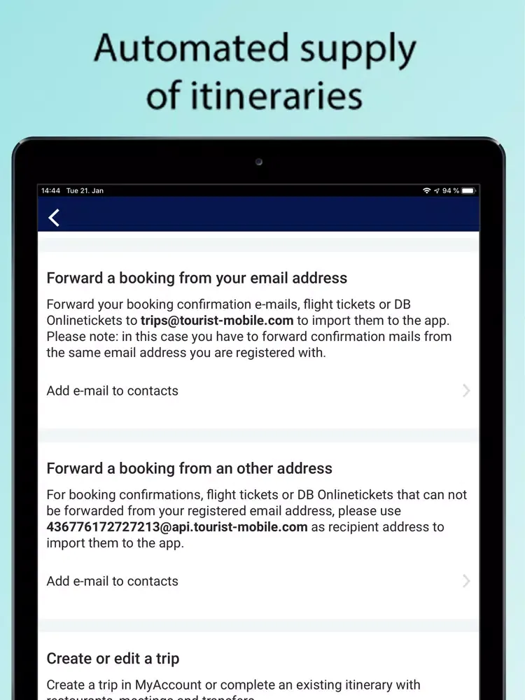 Fides Travel Assistant iPad  스크린샷