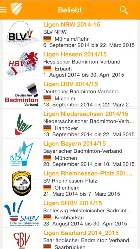 Tangkapan layar Turnier.de Badminton