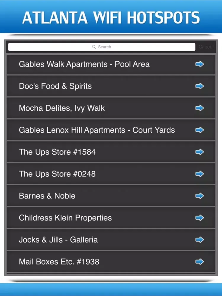 Atlanta Wifi Hotspots iPad  Ekran Görüntüleri