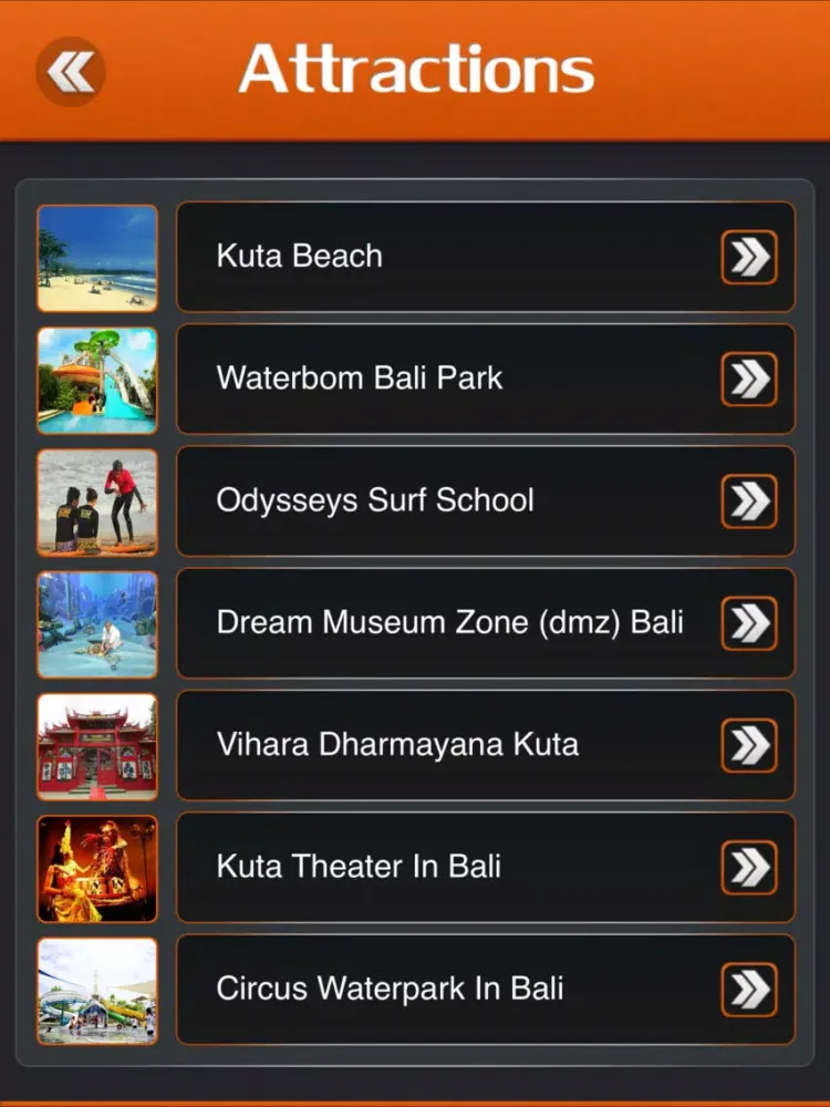 Capturas de tela do Kuta Tourism Guide iPad 