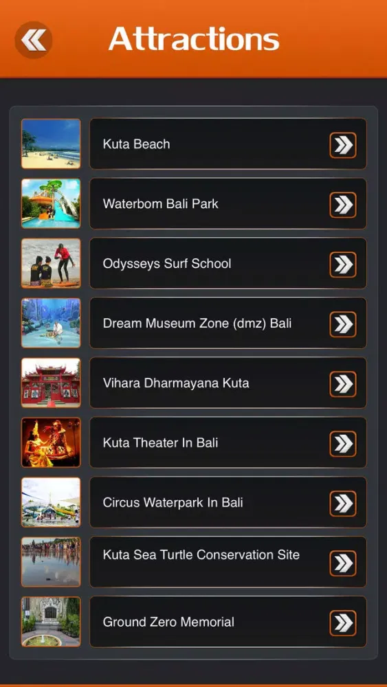 Capturas de tela do Kuta Tourism Guide