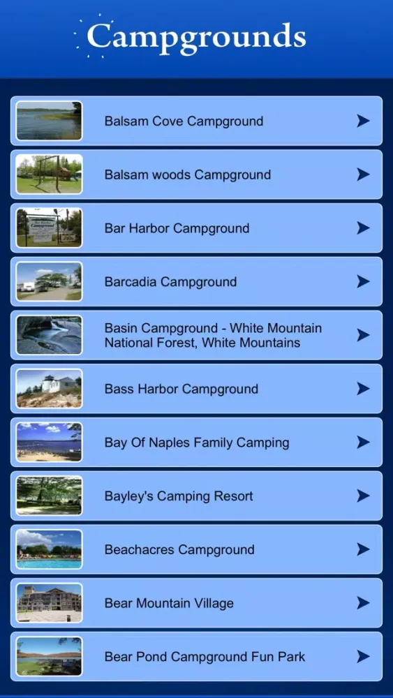 Maine Campgrounds & RV Parks Screenshots