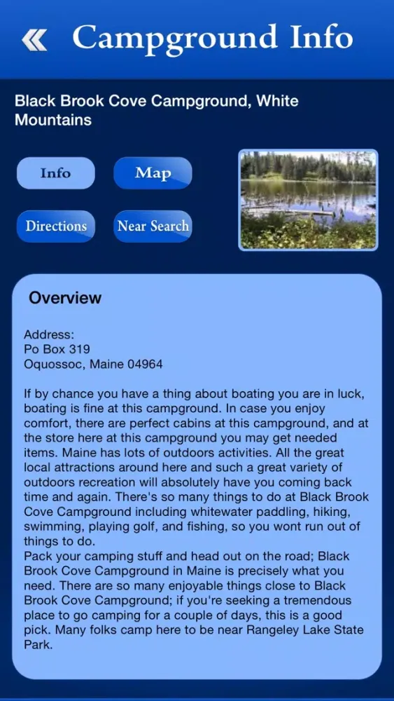 Maine Campgrounds & RV Parks Screenshots