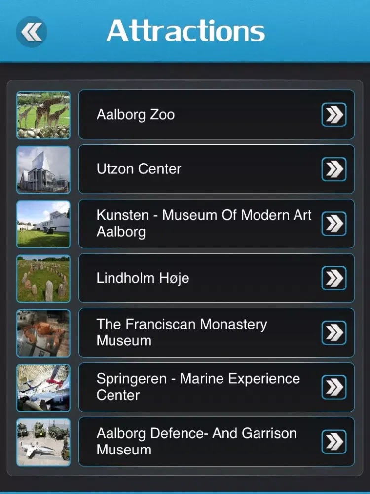 Tangkapan skrin Aalborg Travel Guide iPad 