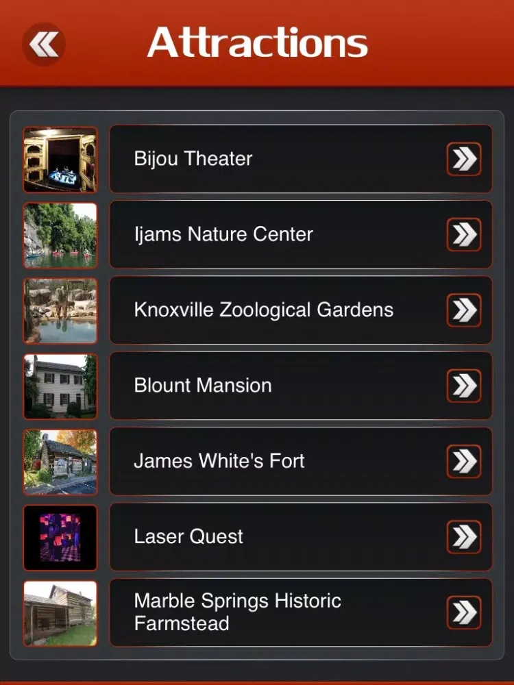Ảnh chụp màn hình của Knoxville City Guide iPad 