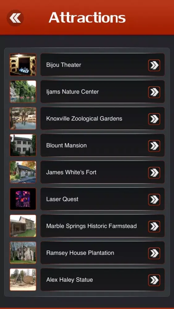 Ảnh chụp màn hình của Knoxville City Guide