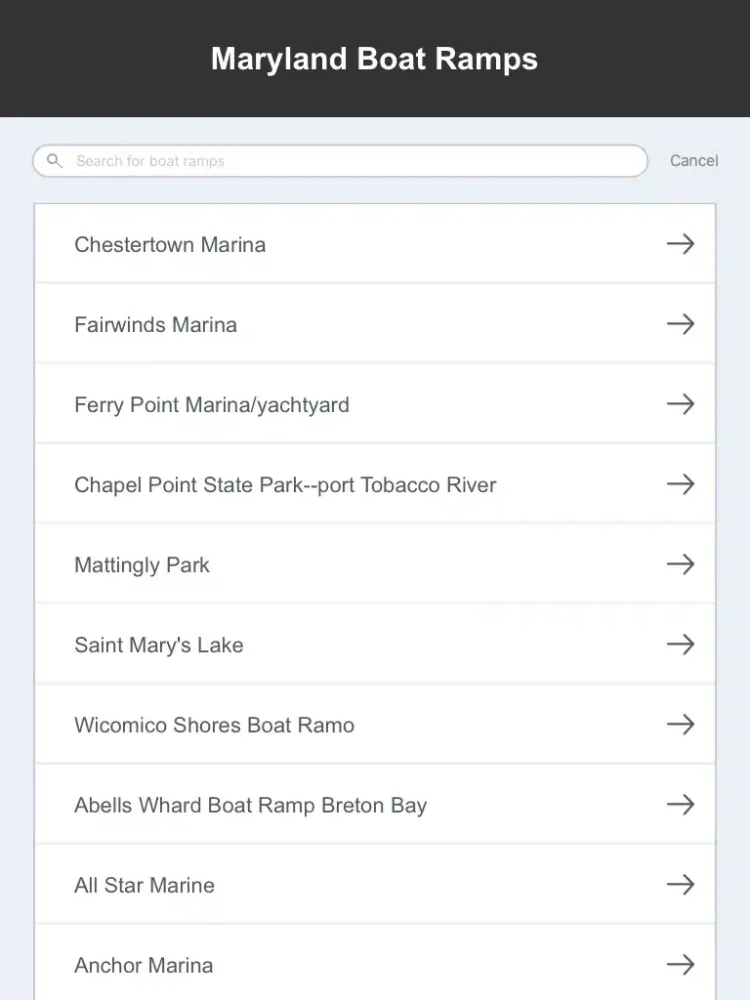 Captures d'écran de Maryland Boat Ramps & Fishing Ramps iPad 