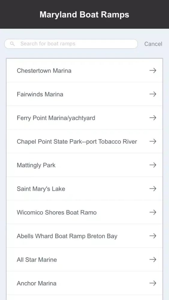Captures d'écran de Maryland Boat Ramps & Fishing Ramps
