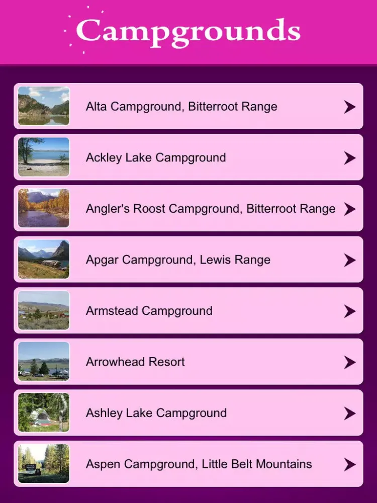 Скриншоты Montana Campgrounds & RV Parks iPad 