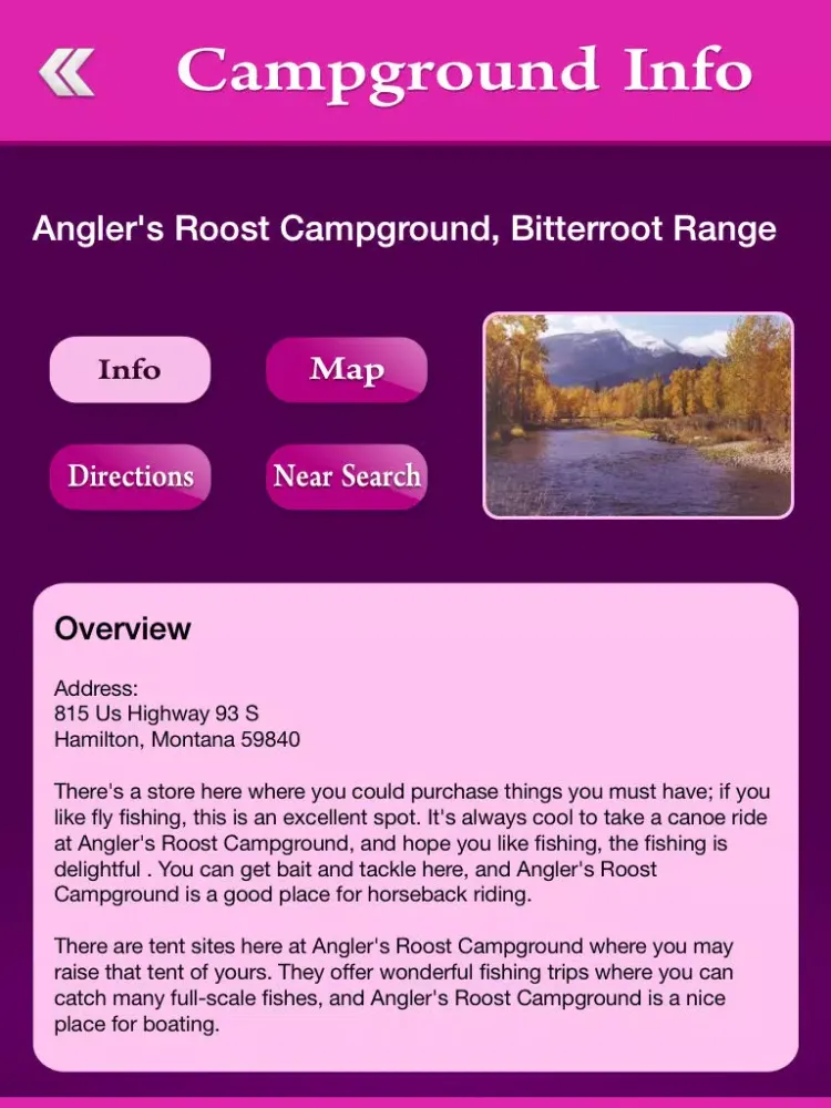Скриншоты Montana Campgrounds & RV Parks iPad 