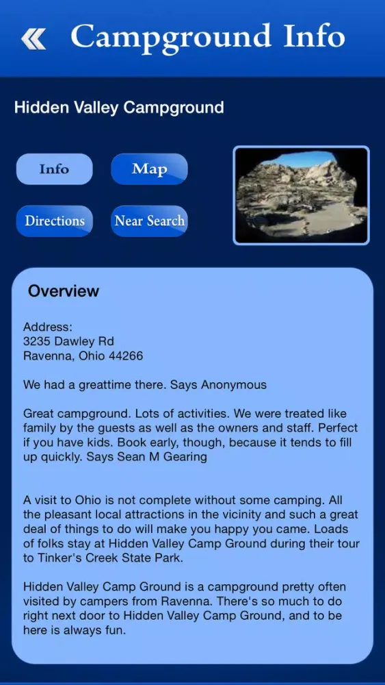 ภาพหน้าจอของ Ohio Campgrounds and RV Parks