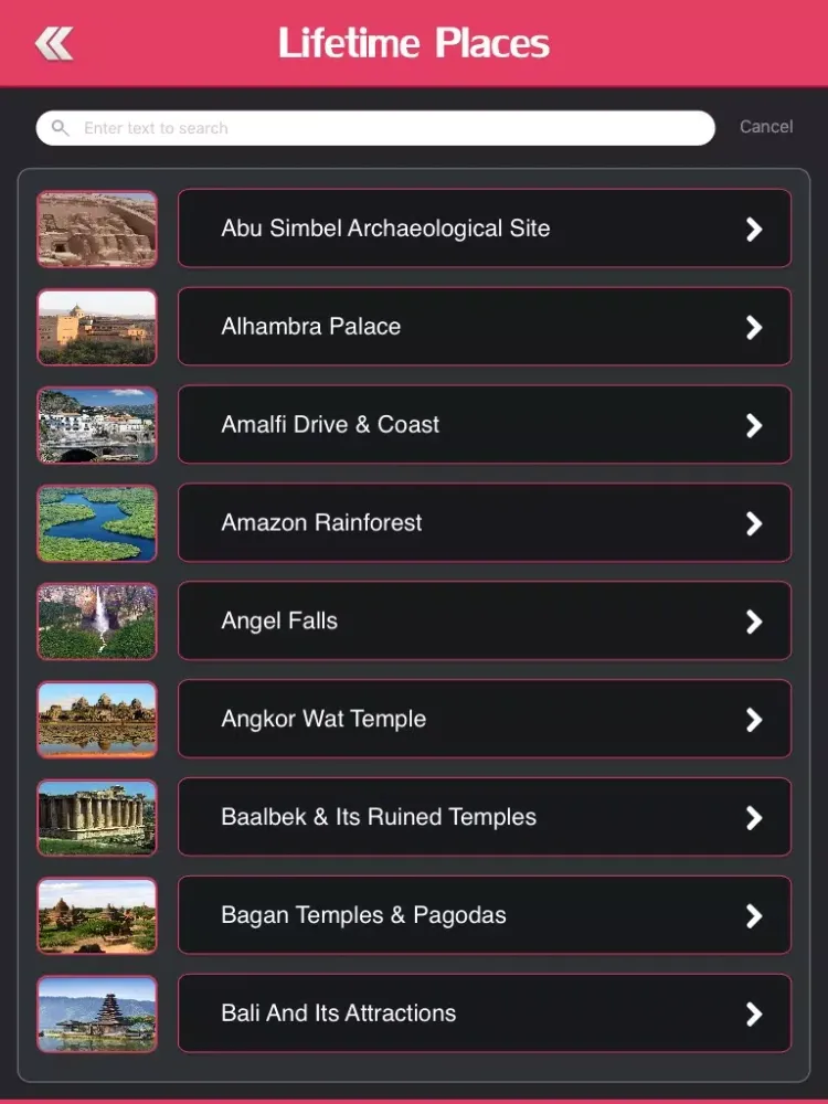 Capturas de pantalla de Places You Must See in Your Lifetime iPad 