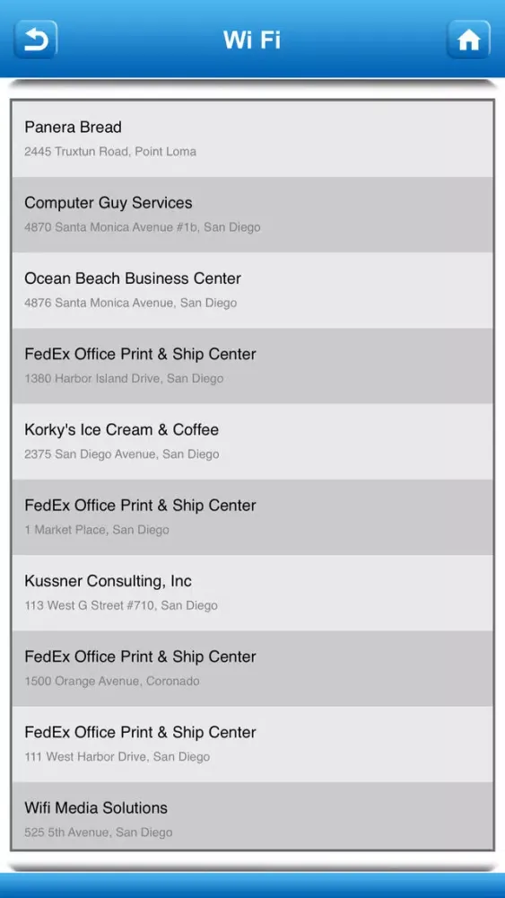 San Diego Wifi Hotspots Screenshots