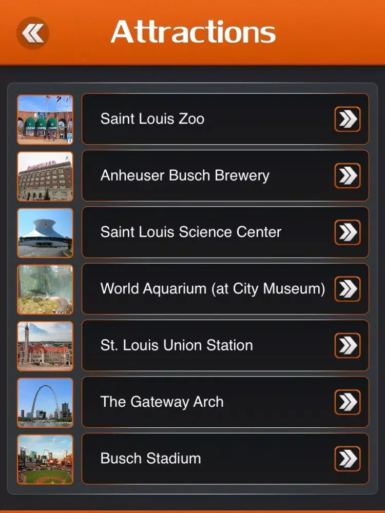 Tangkapan skrin St. Louis City Guide iPad 
