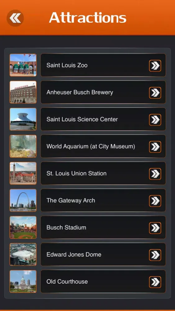 Tangkapan skrin St. Louis City Guide