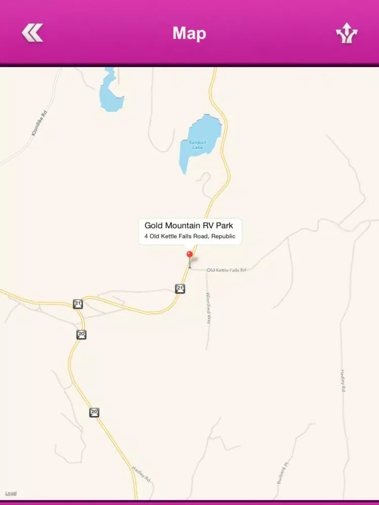 Tangkapan layar Washington Campgrounds and RV Parks iPad 