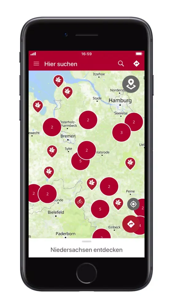 Capturas de tela do Lower Saxony Bike Navigator