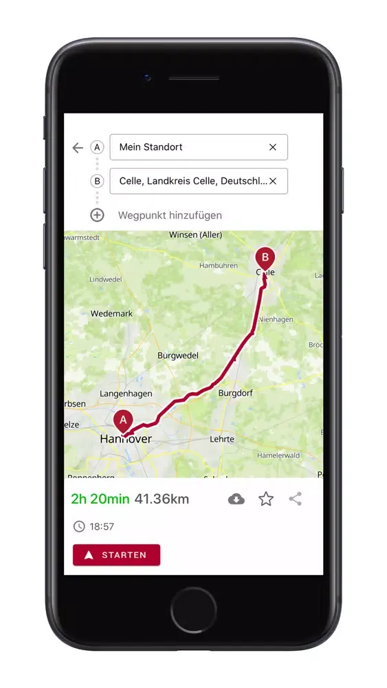 Capturas de tela do Lower Saxony Bike Navigator